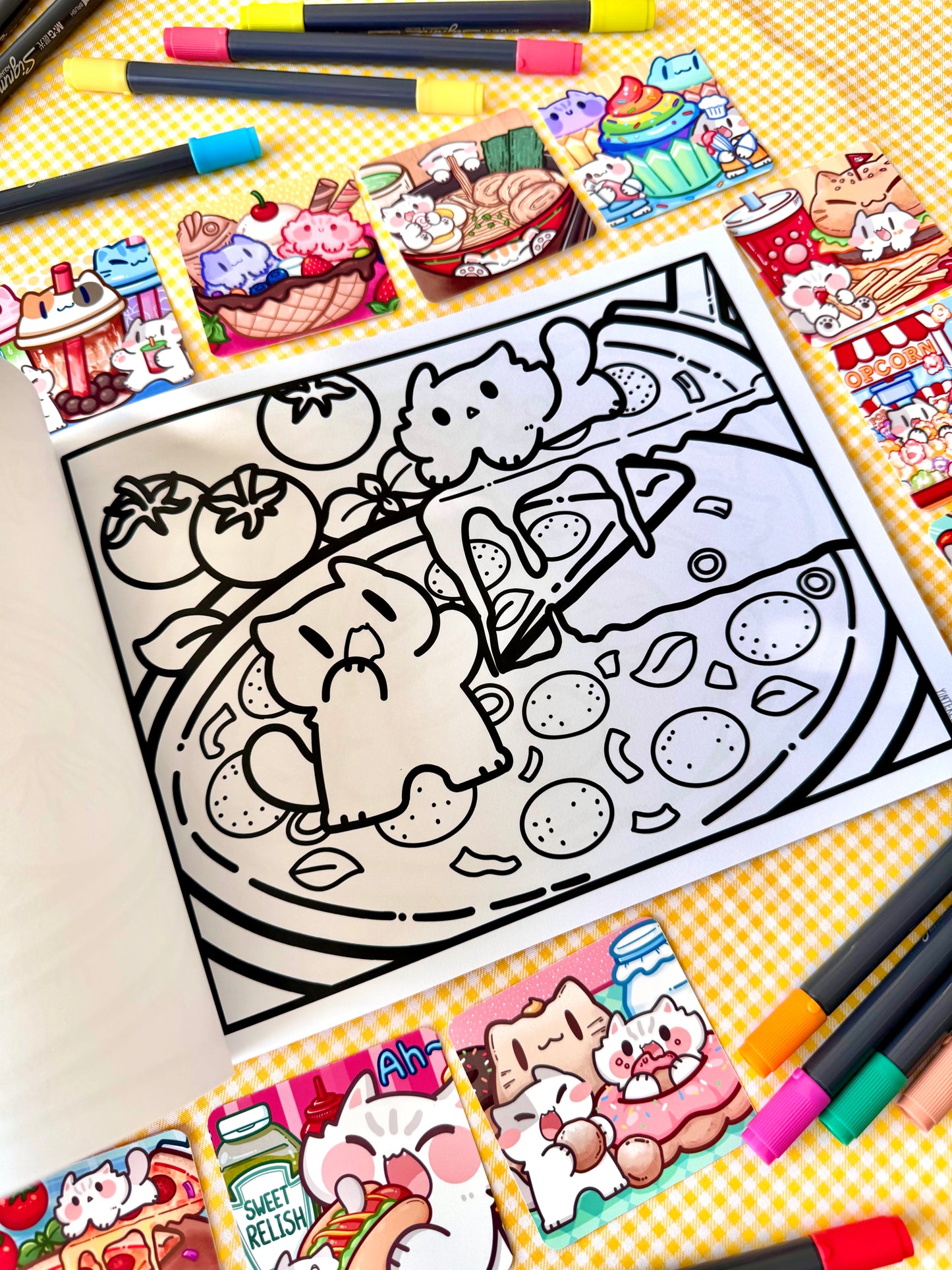 Foodie Kitties Coloring Book