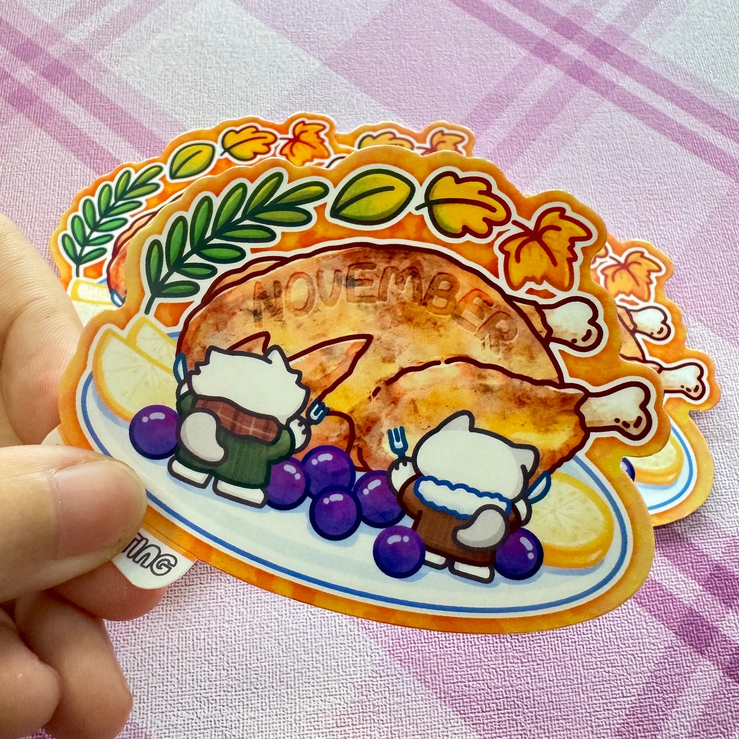 November Turkey Thanksgiving Sticker