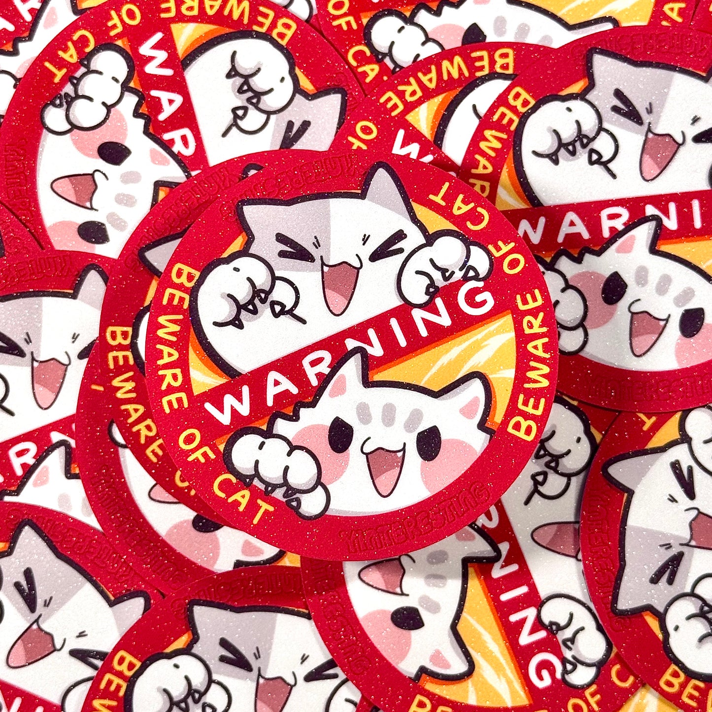 Beware of Cat Warning sticker