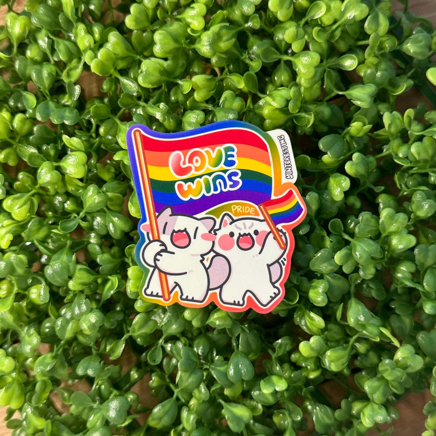 LGBTQ+ Pride Flag Cat Sticker