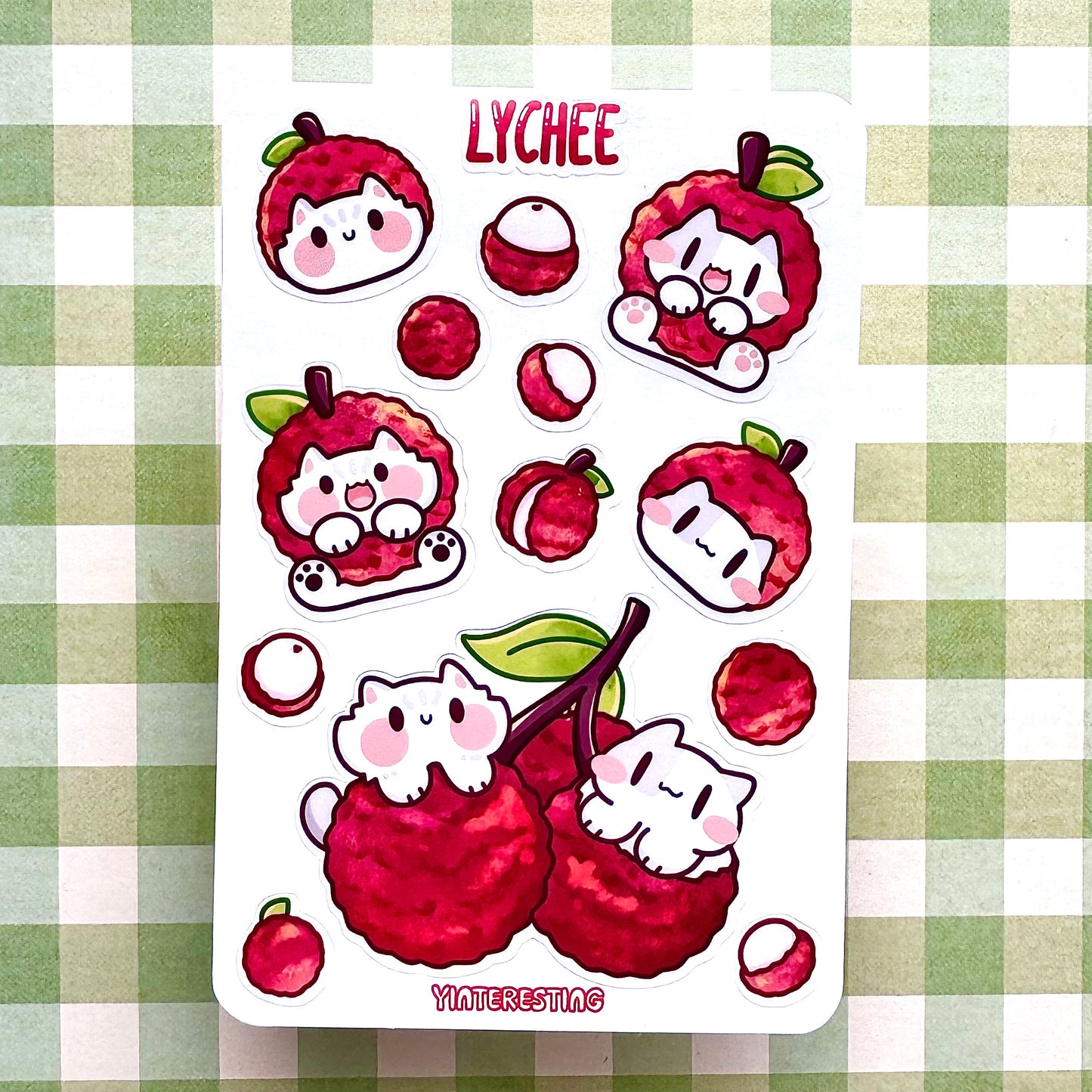 Lychee meow Sticker Sheet