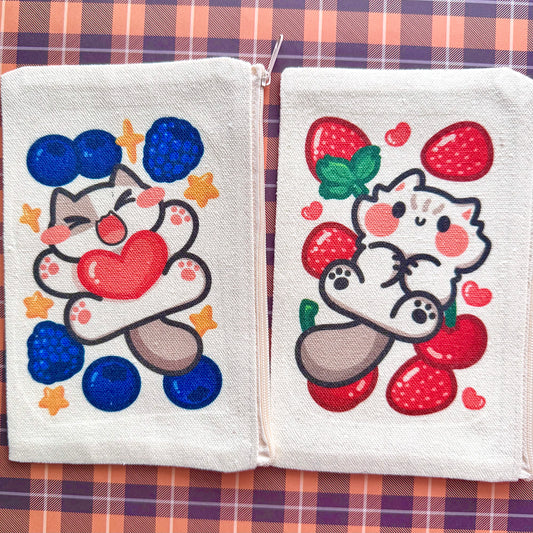 Fruit meows canvas Zipper Pouch