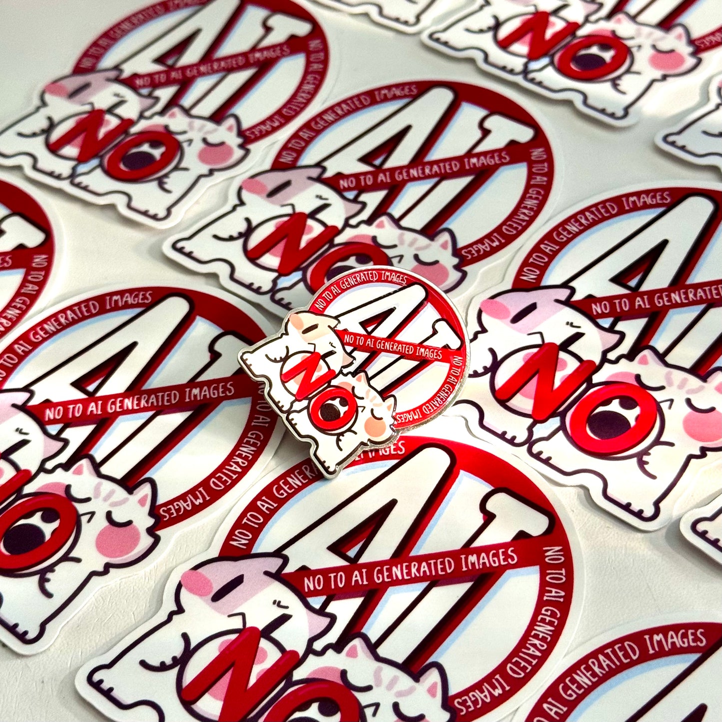No to Ai Image Metal Pin