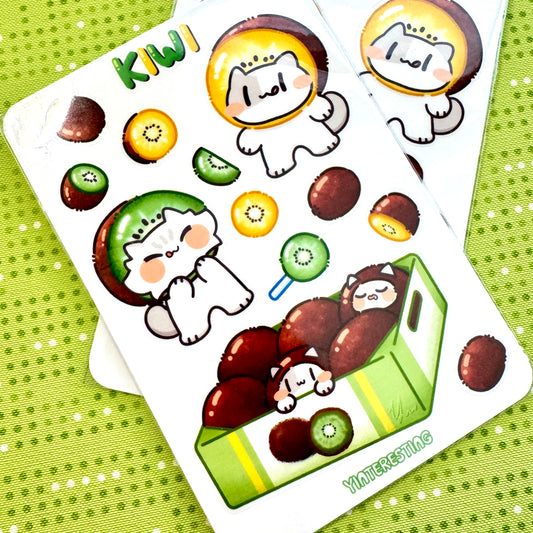 Kiwi Meow Sticker Sheet