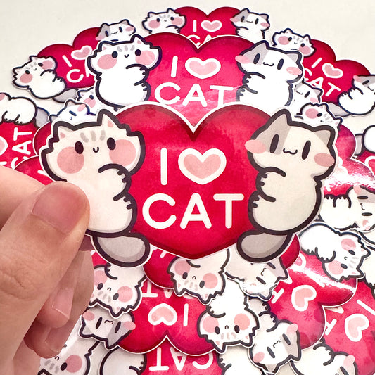I LOVE CAT Sticker