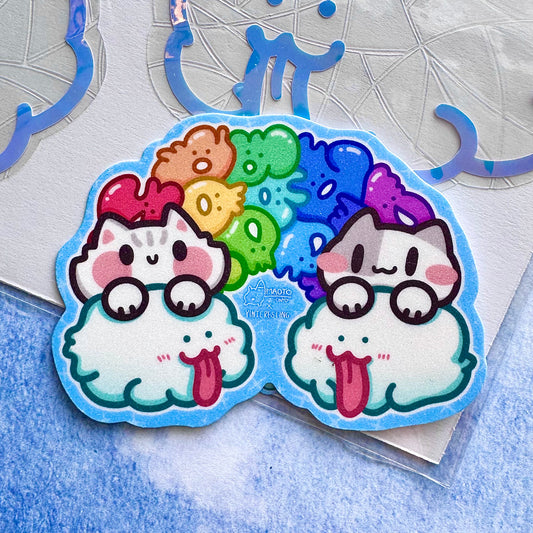 Rainbow Unyos Meows Sticker