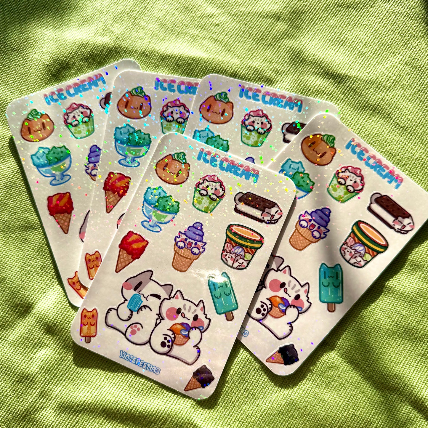 Ice cream meow Sticker sheet