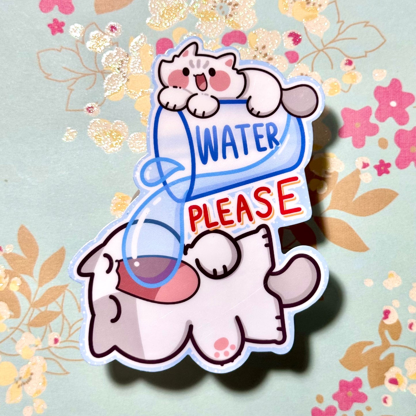 Water please meow Sticker
