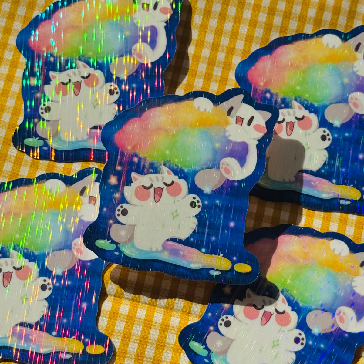 Rainbow rain Meows sticker