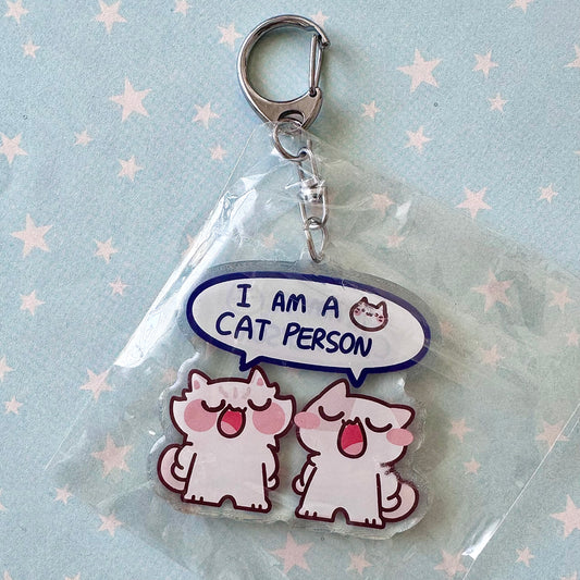 Cat person Meow Keychain