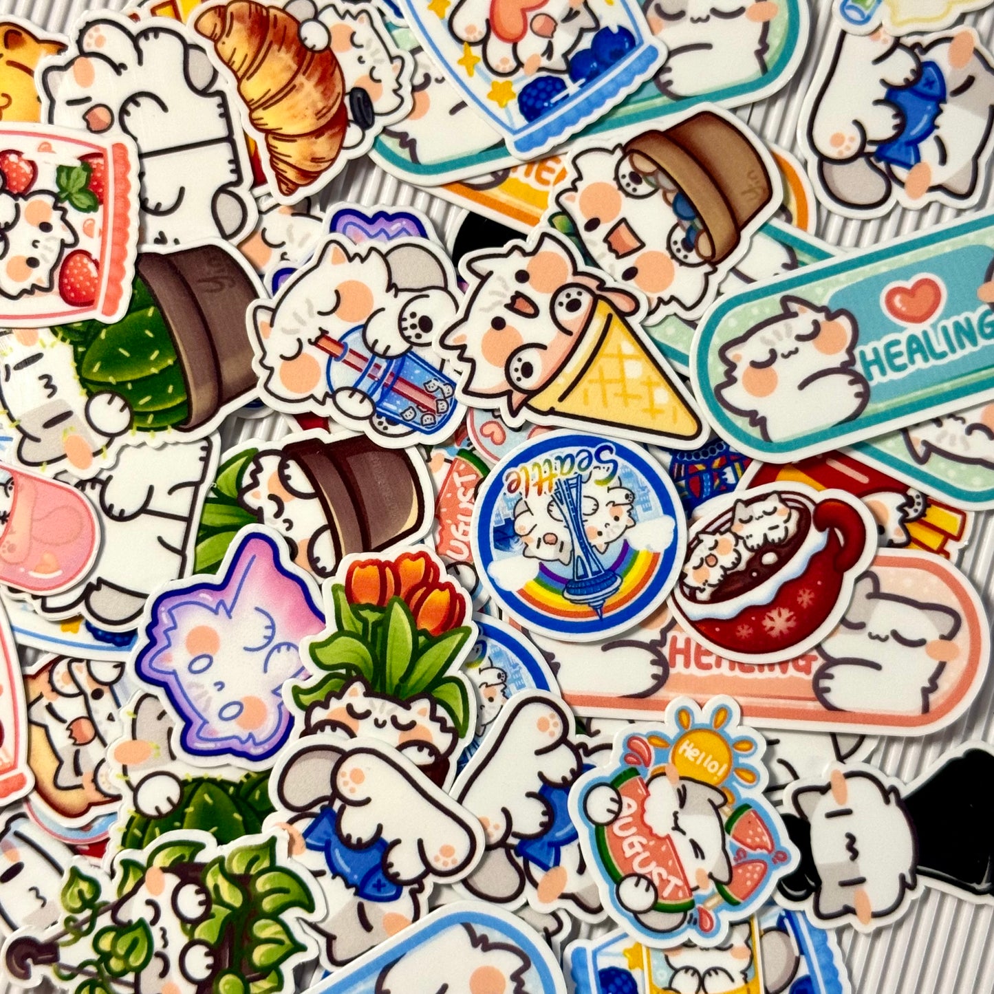 Mystery 1 inch Stickers Pack, 15 Mini Glossy Die Cut Sticker flakes