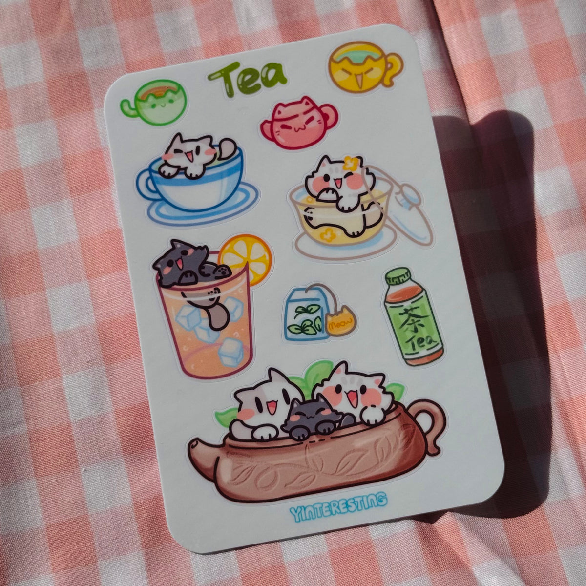 Tea meow Sticker sheet