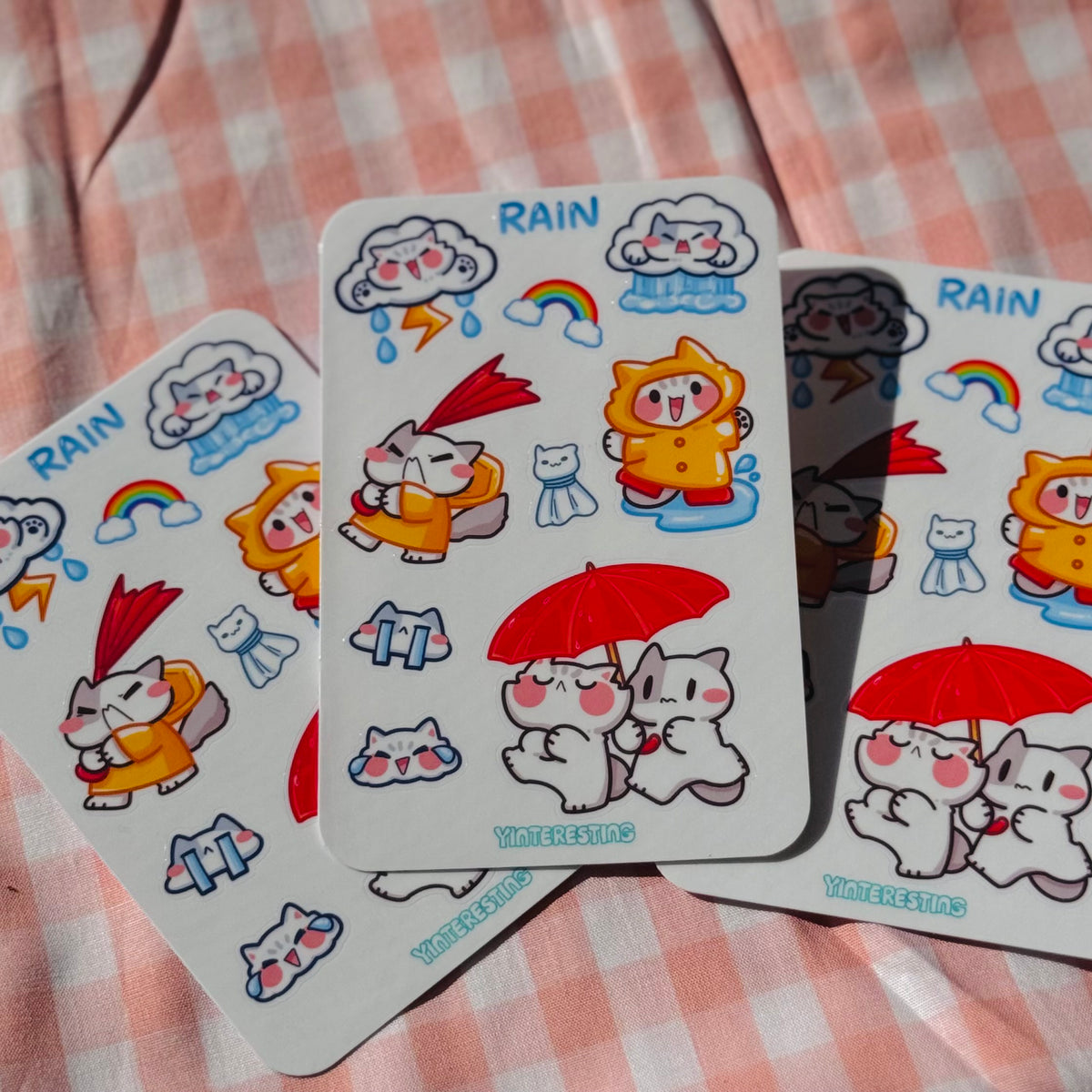 Rain meow Sticker sheet