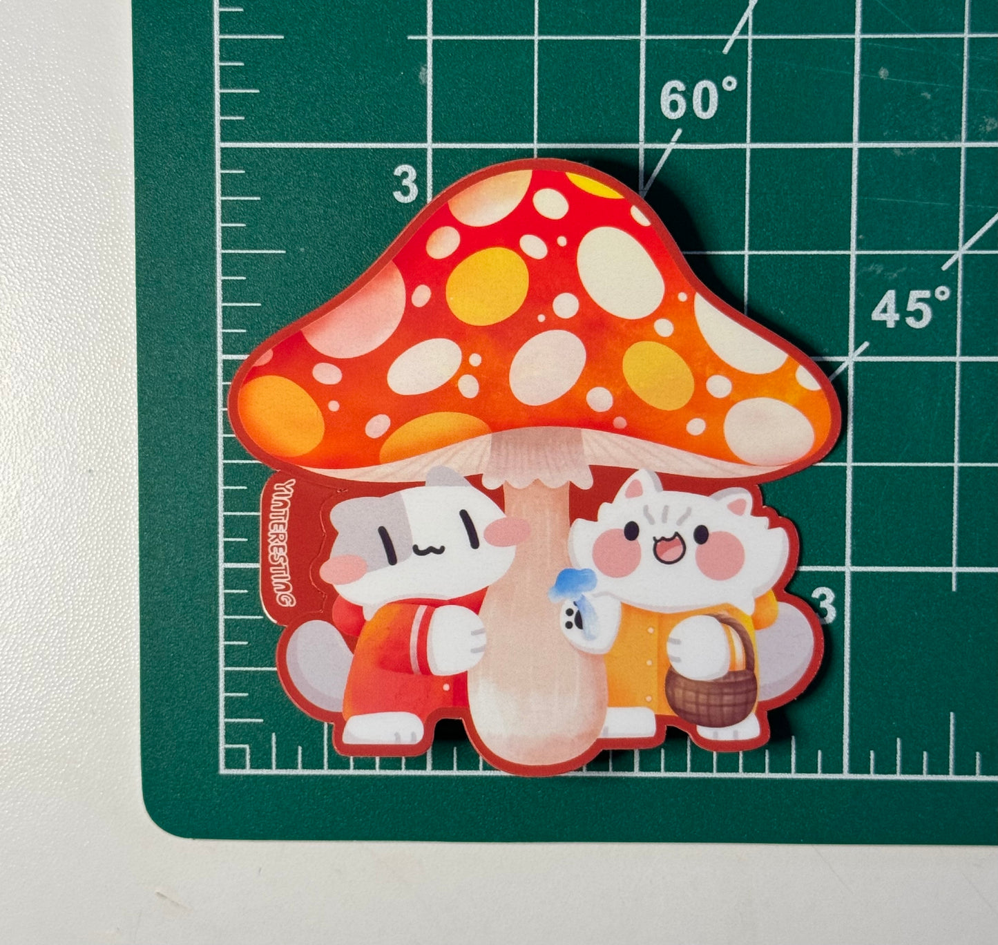 Mushrooms cats Art Print and Sticker