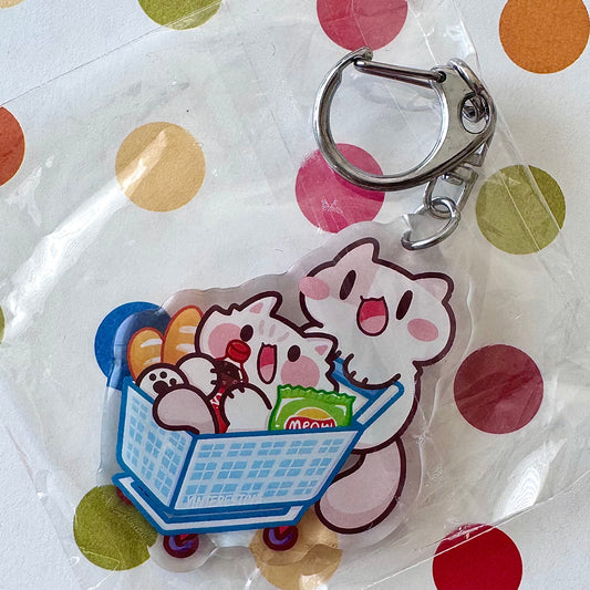 Shopping meow Keychain
