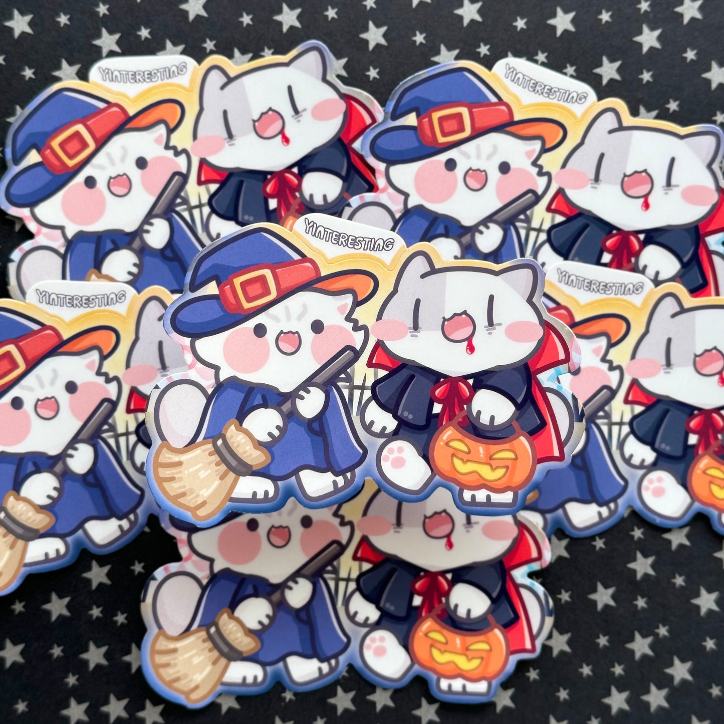 Halloween Trick or Treat Stickers and postcard