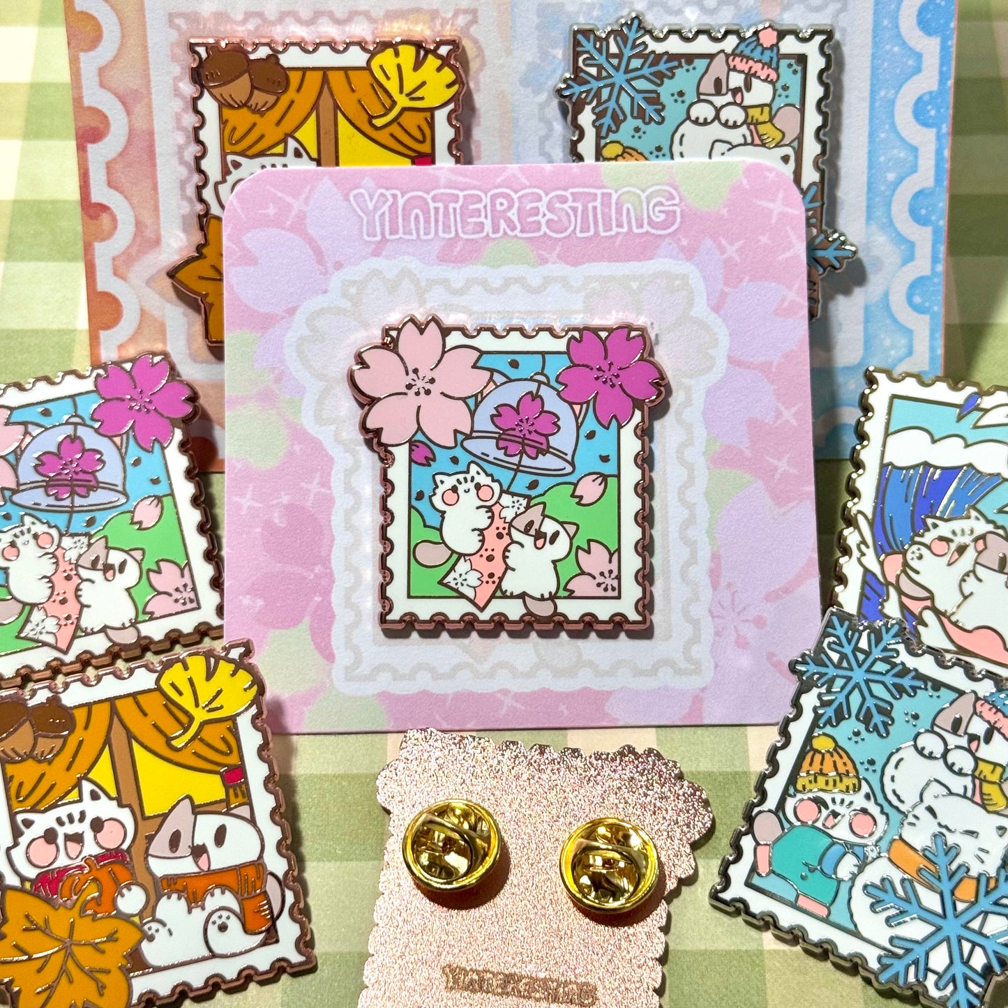 Spring Sakura Stamp Enamel Pin