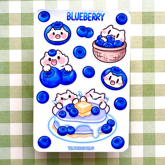 Blueberry meow Sticker Sheet