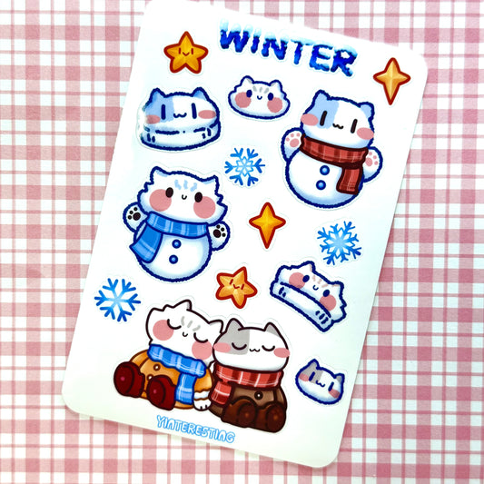 Winter meow Sticker sheet