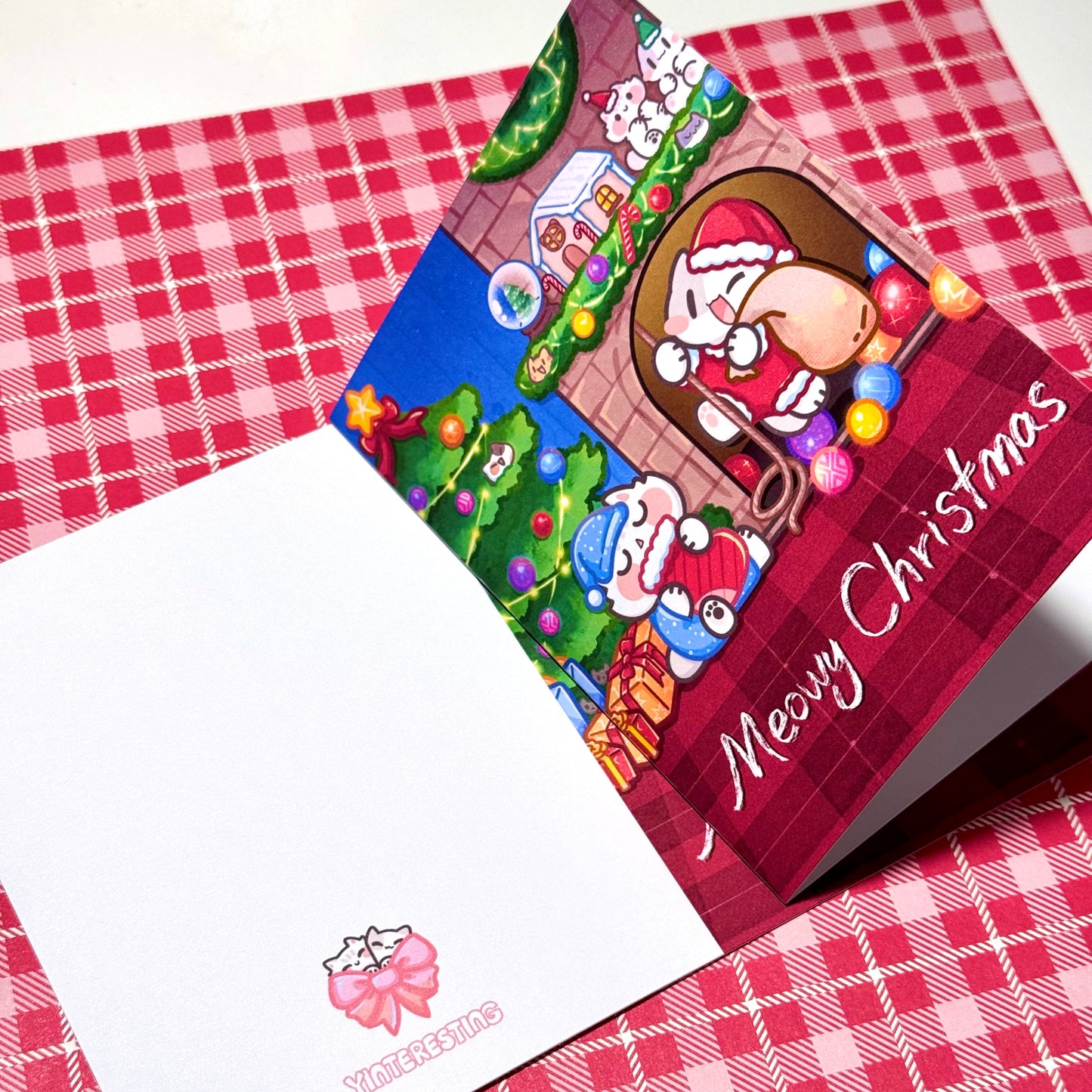 Meowy Christmas Greeting cards , 4.25” x 5.5”