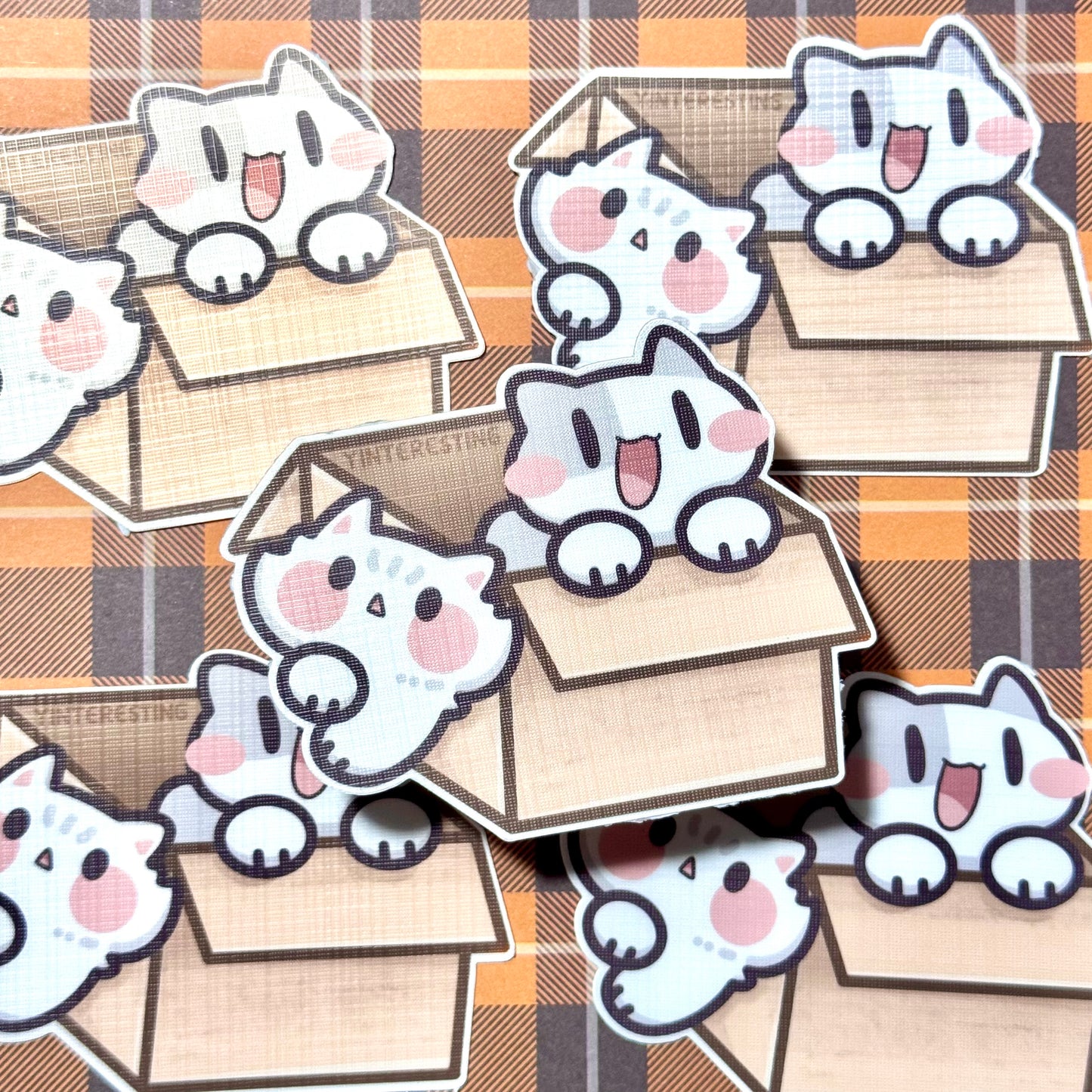 Cats in Box Sticker