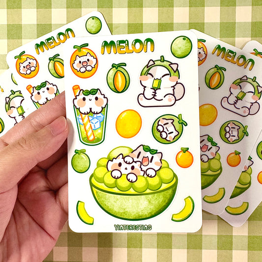 Melon meow Sticker Sheet