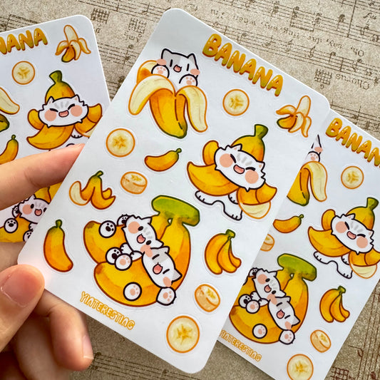 Banana meow Sticker Sheet