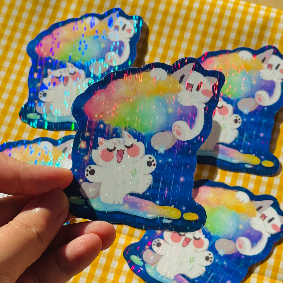 Rainbow rain Meows sticker