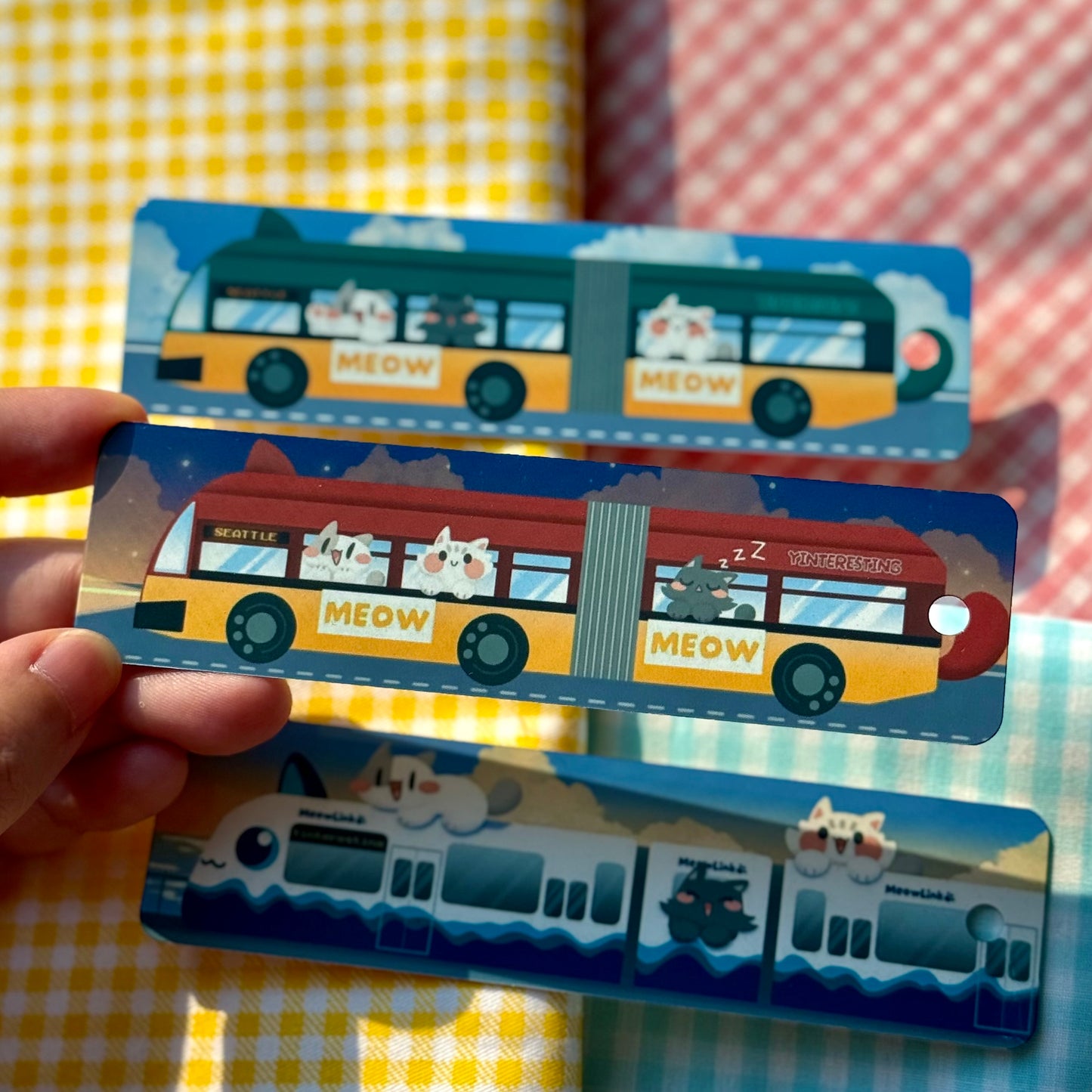Public transport meow Metal Bookmark