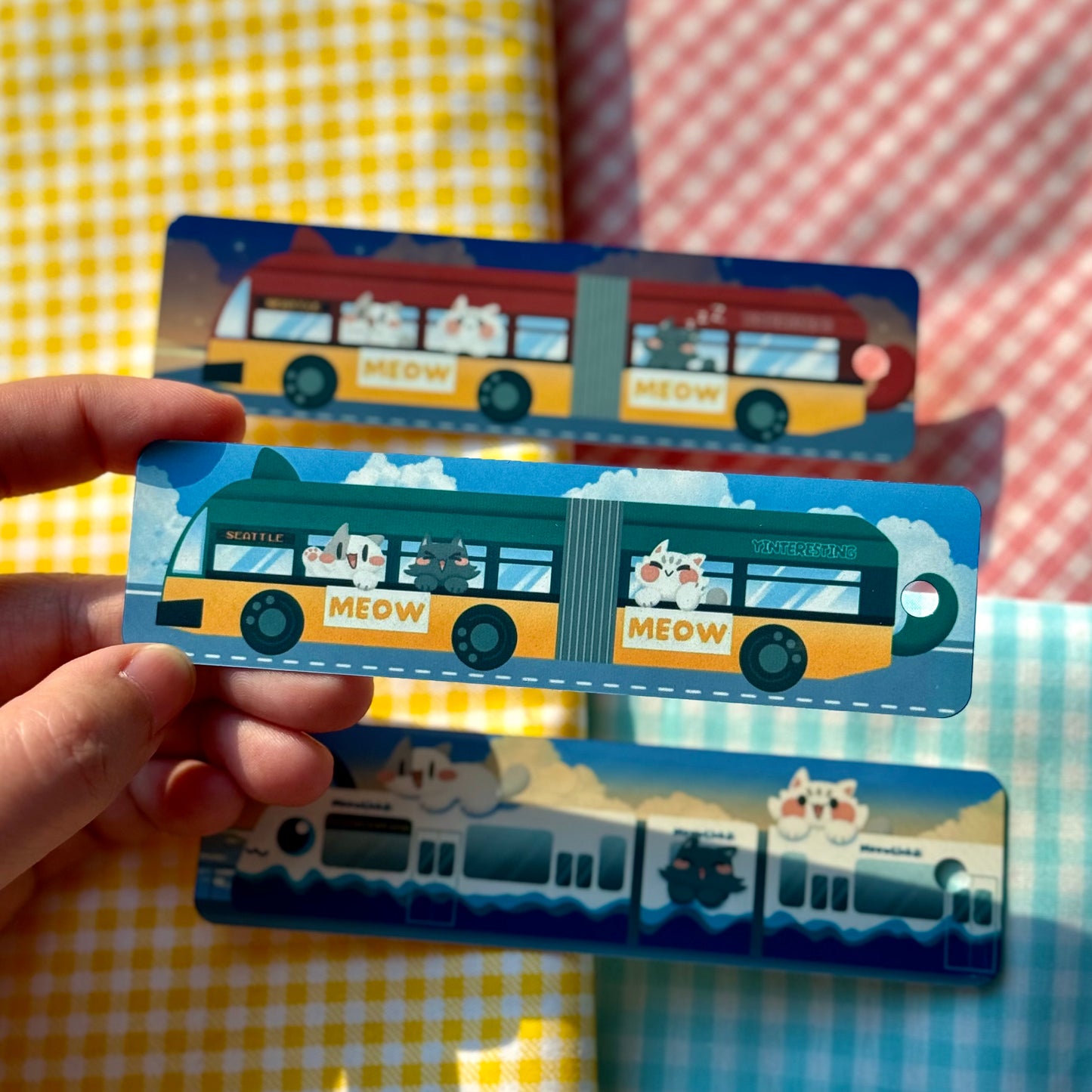 Public transport meow Metal Bookmark