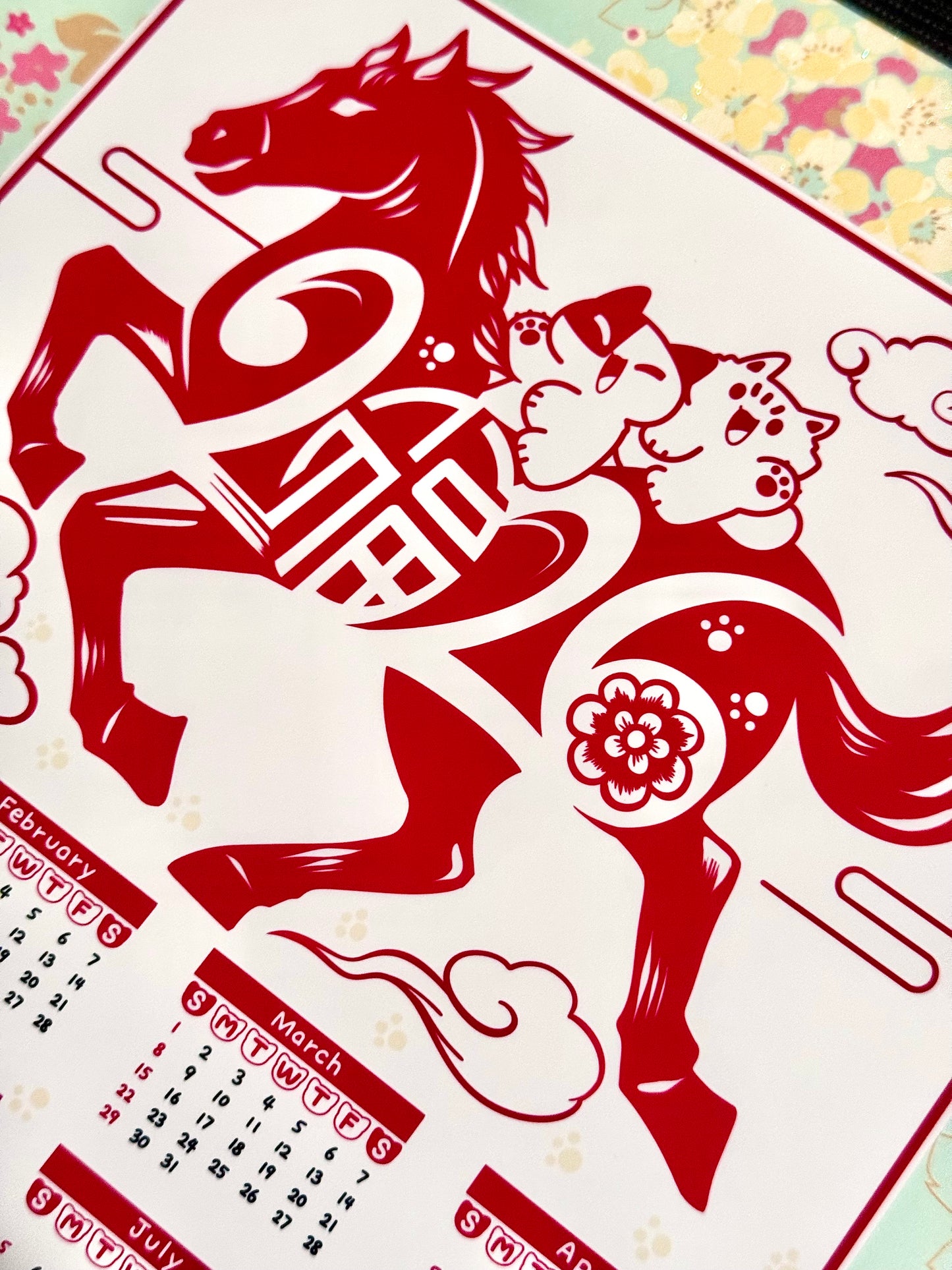 2026 Calendar the year of horse Print