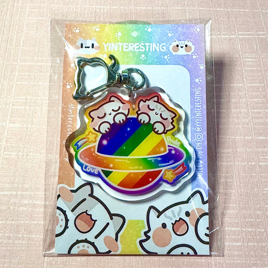 Pride Planet Meow Keychain