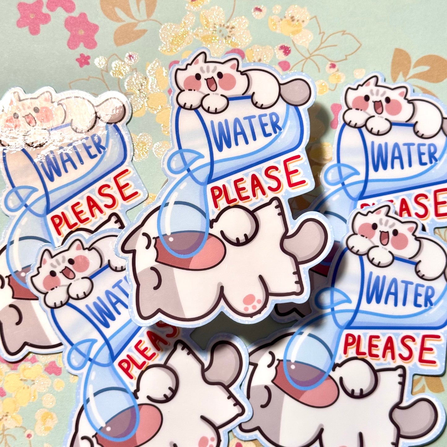 Water please meow Sticker