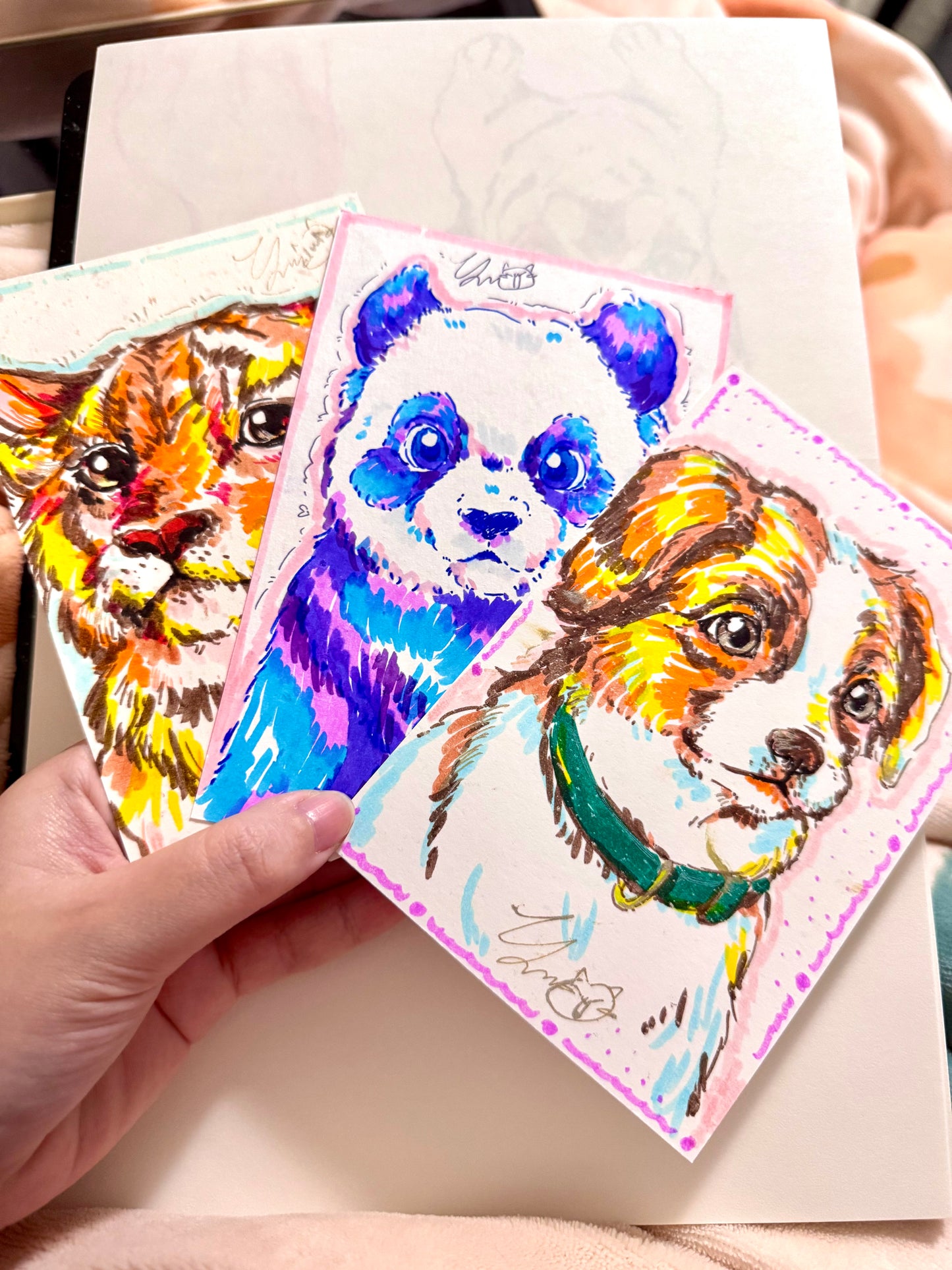 *Sticker Club Member Only* 4x6 Yinteresting Pet portrait Commission 🐱🐶🐰