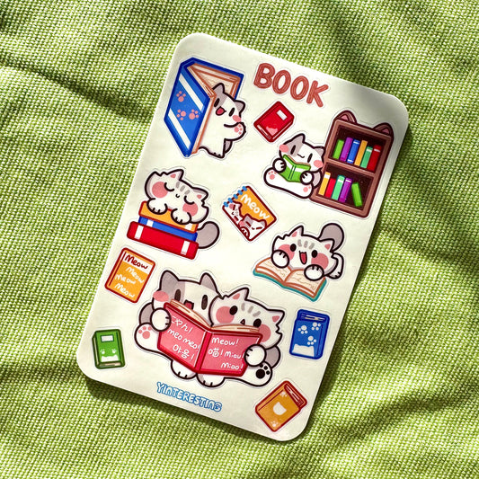 Book meow Sticker sheet