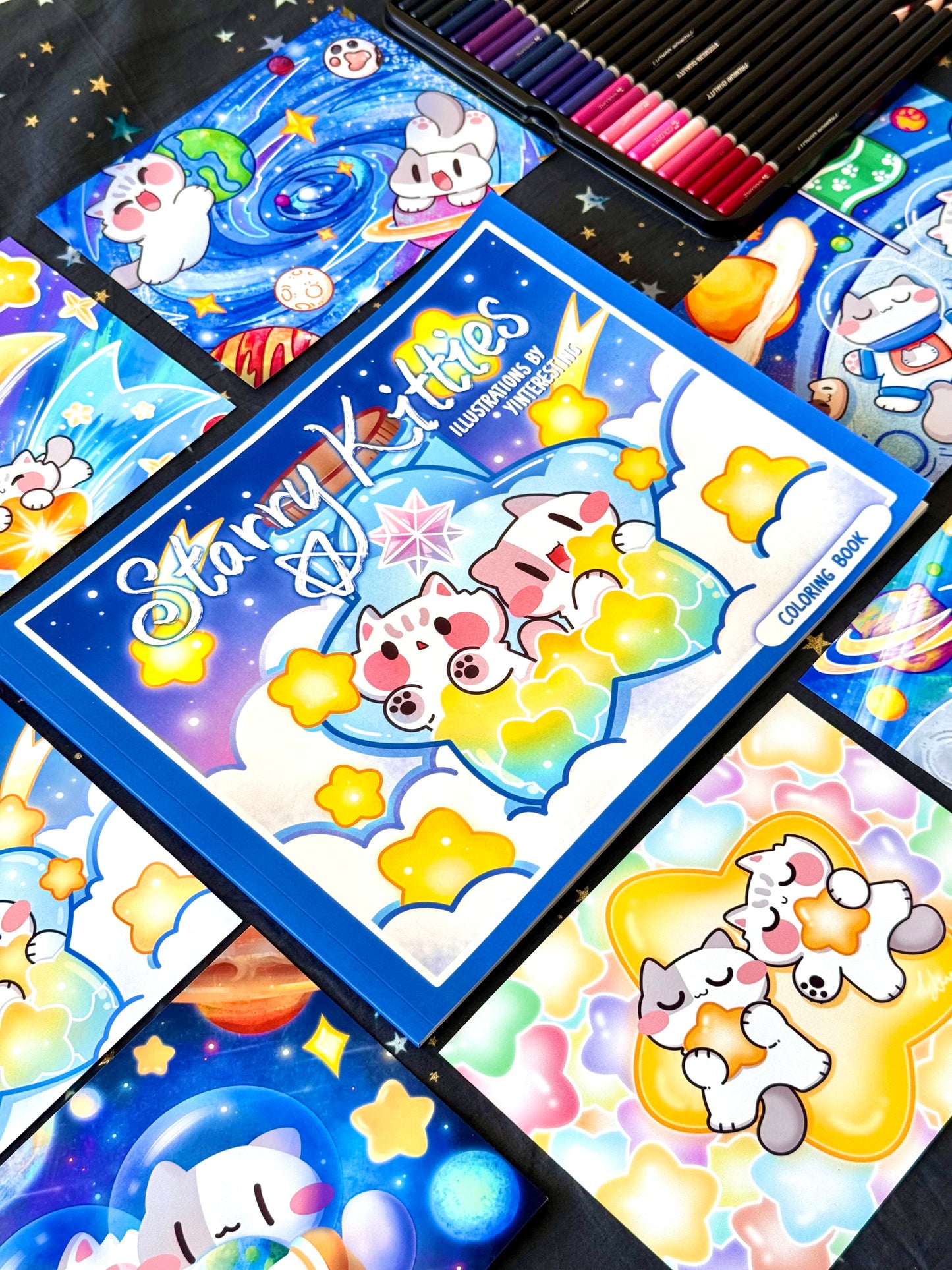 Starry Kitties Coloring Book