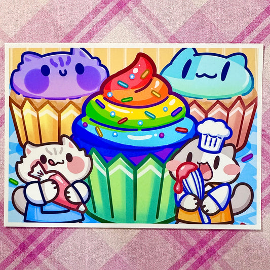Cupcake meows Art Print