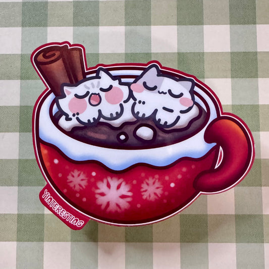 Hot Chocolate Cat Sticker