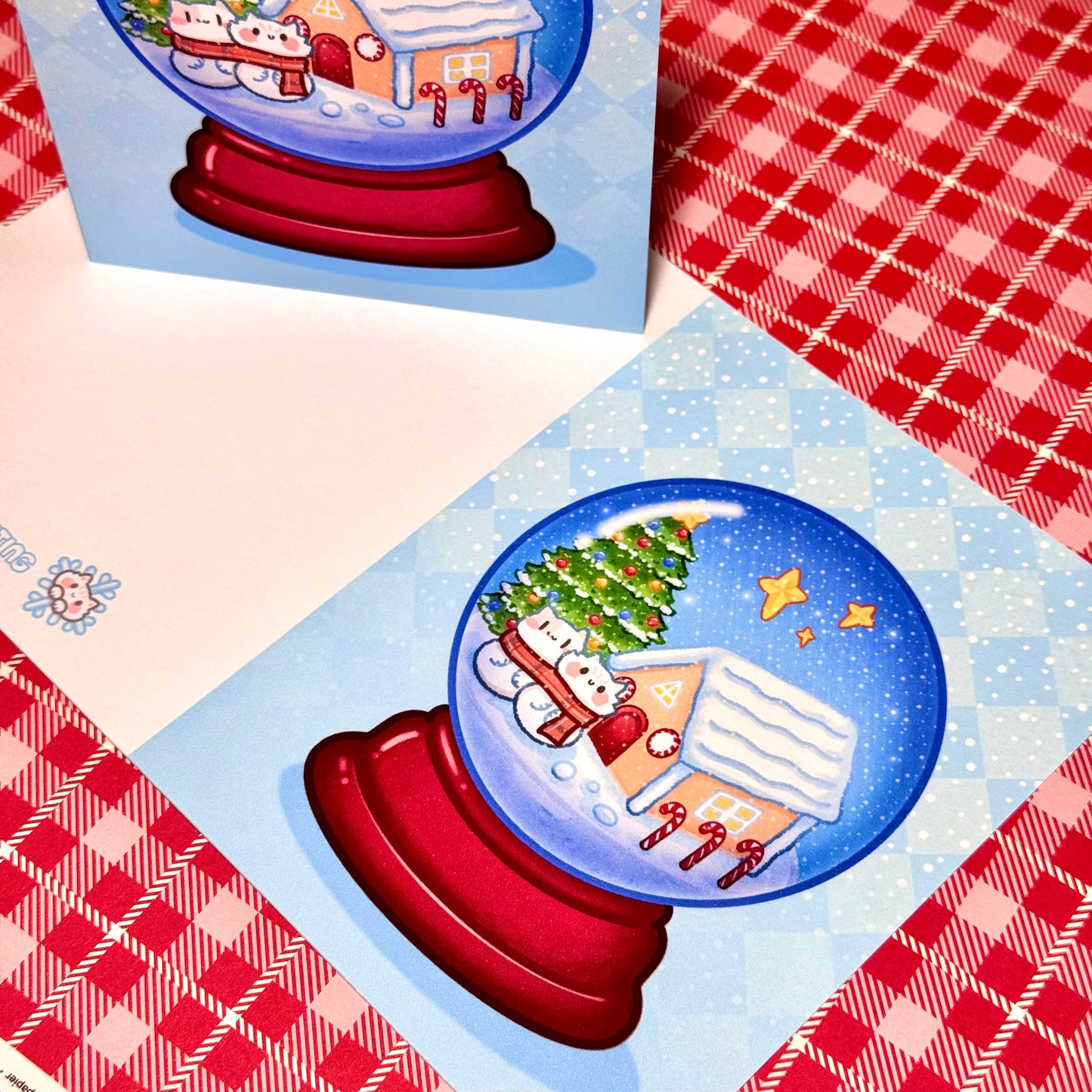 Snow Globe Christmas Greeting cards , 4.25” x 5.5”