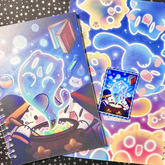 Witch Meows Reusable B5/A5 Sticker Book
