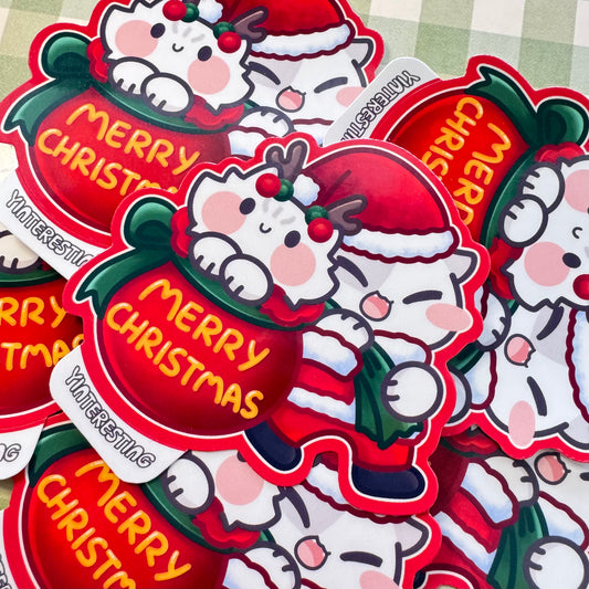 Merry Christmas Santa and gifts Sticker