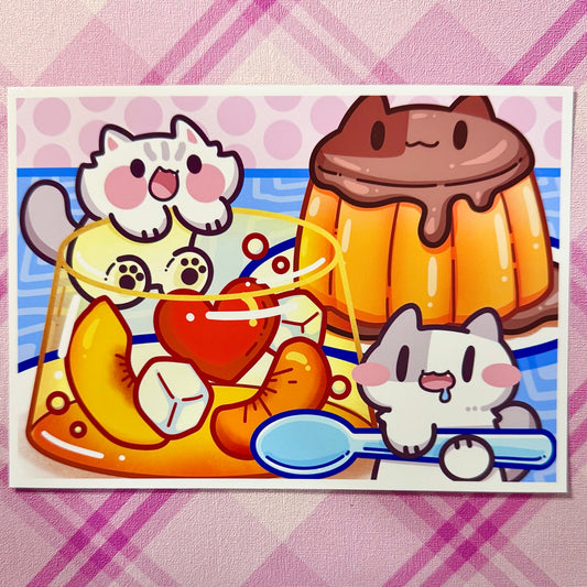 Jelly & Pudding meows Art Print